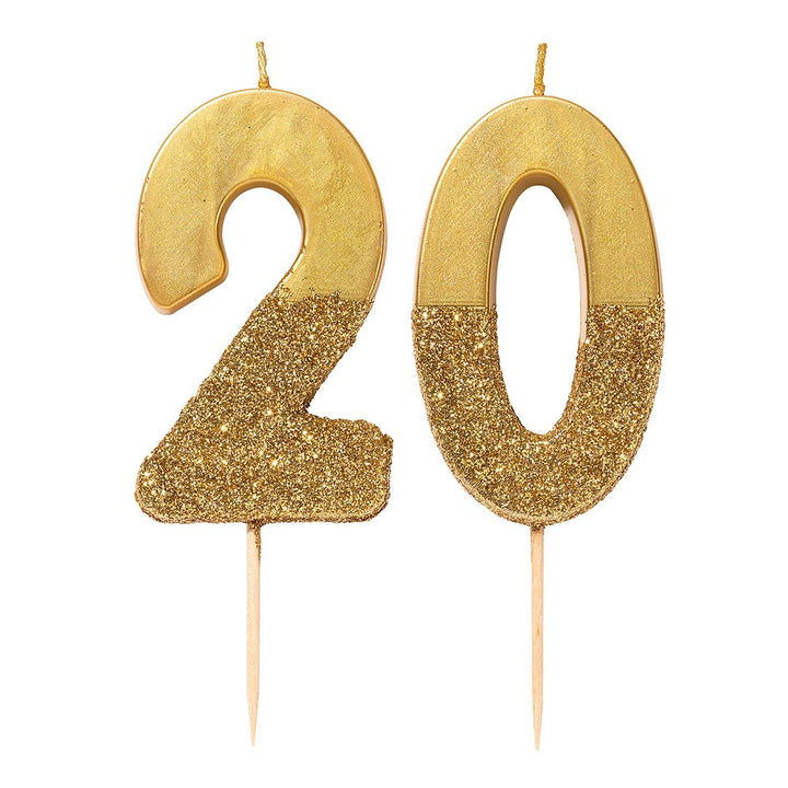Vela Número 2 Dorado Glitter