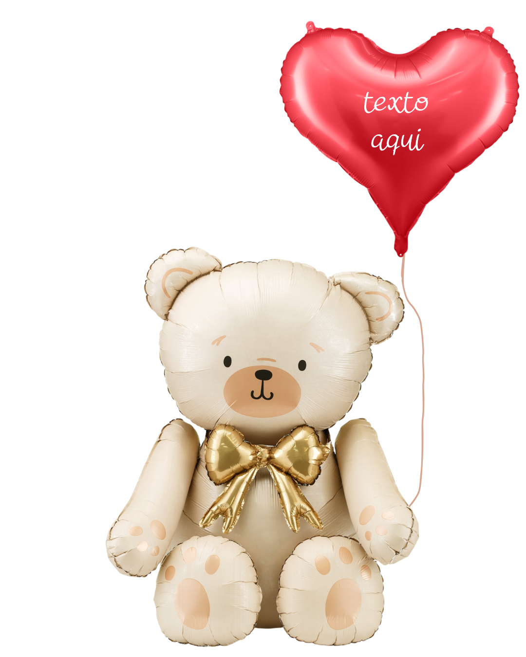 Globo Osito + Globo Corazón 24 Personalizado Helio
