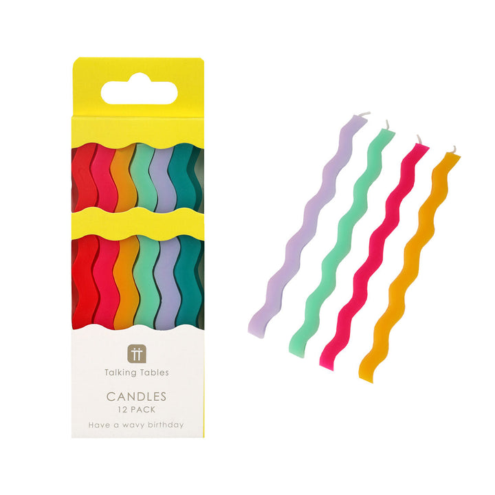 Velas Multicolor Wavy 12 Uds