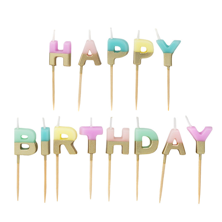 Velas HAPPY BIRTHDAY Mix Pastel