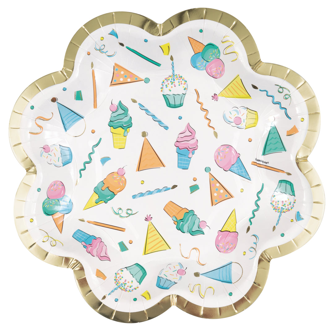 Plato Festoneado "Ice Cream", 8 Uds