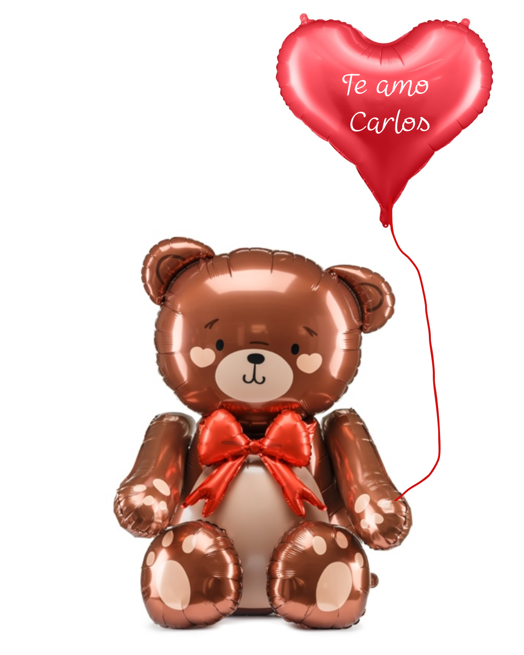 Globo Osito + Globo Corazón 24 Personalizado Helio