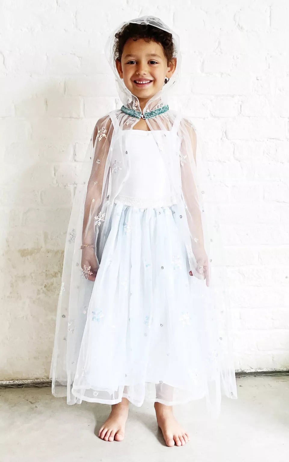 Disfraz Capa Tul Azul Princesa del Hielo