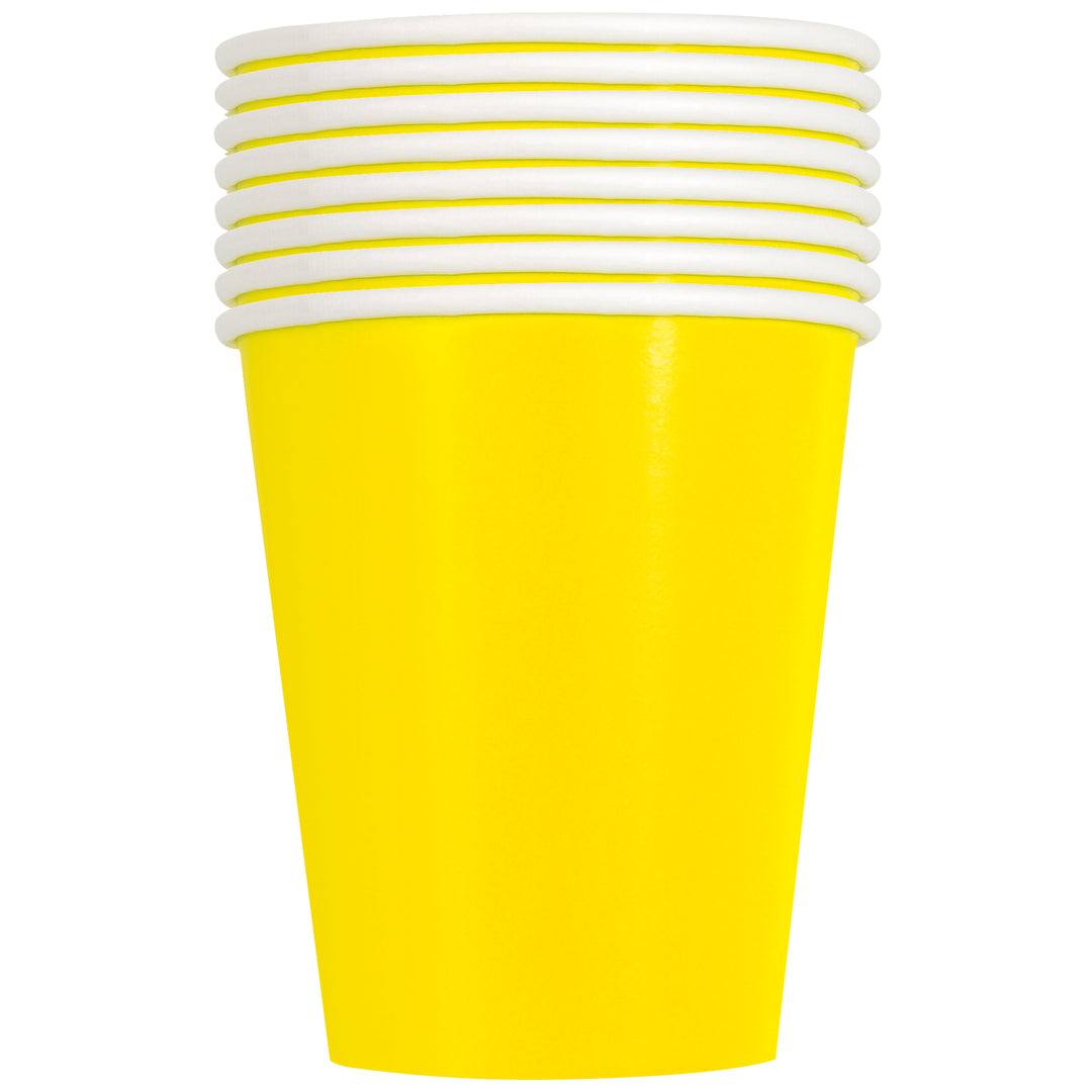 Vaso Amarillo Neón Basic, 8 Uds