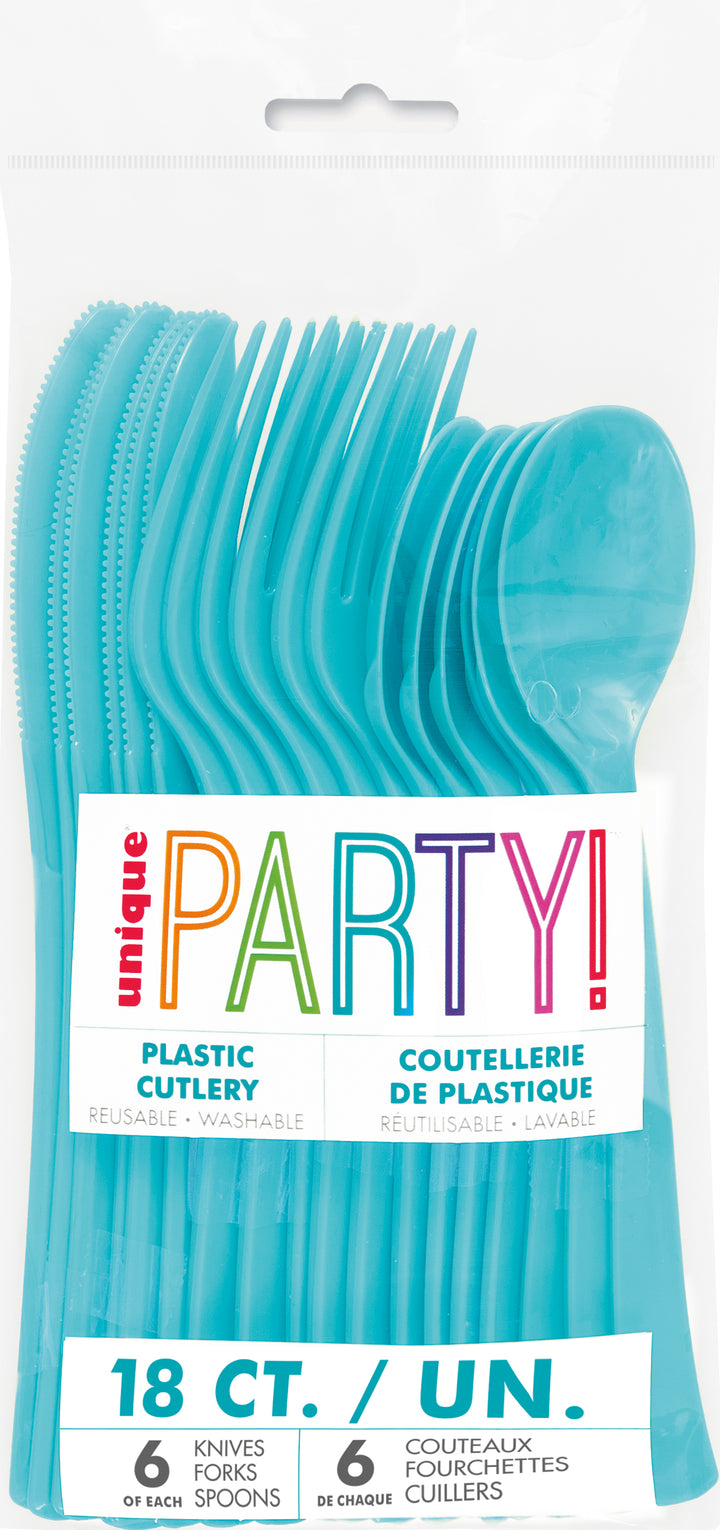 Set de Cubiertos Azul Aqua Basic, 18 Uds