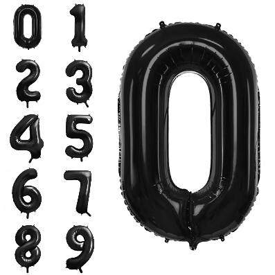 Globo Foil Número 0-9 "Negro" 86 cm
