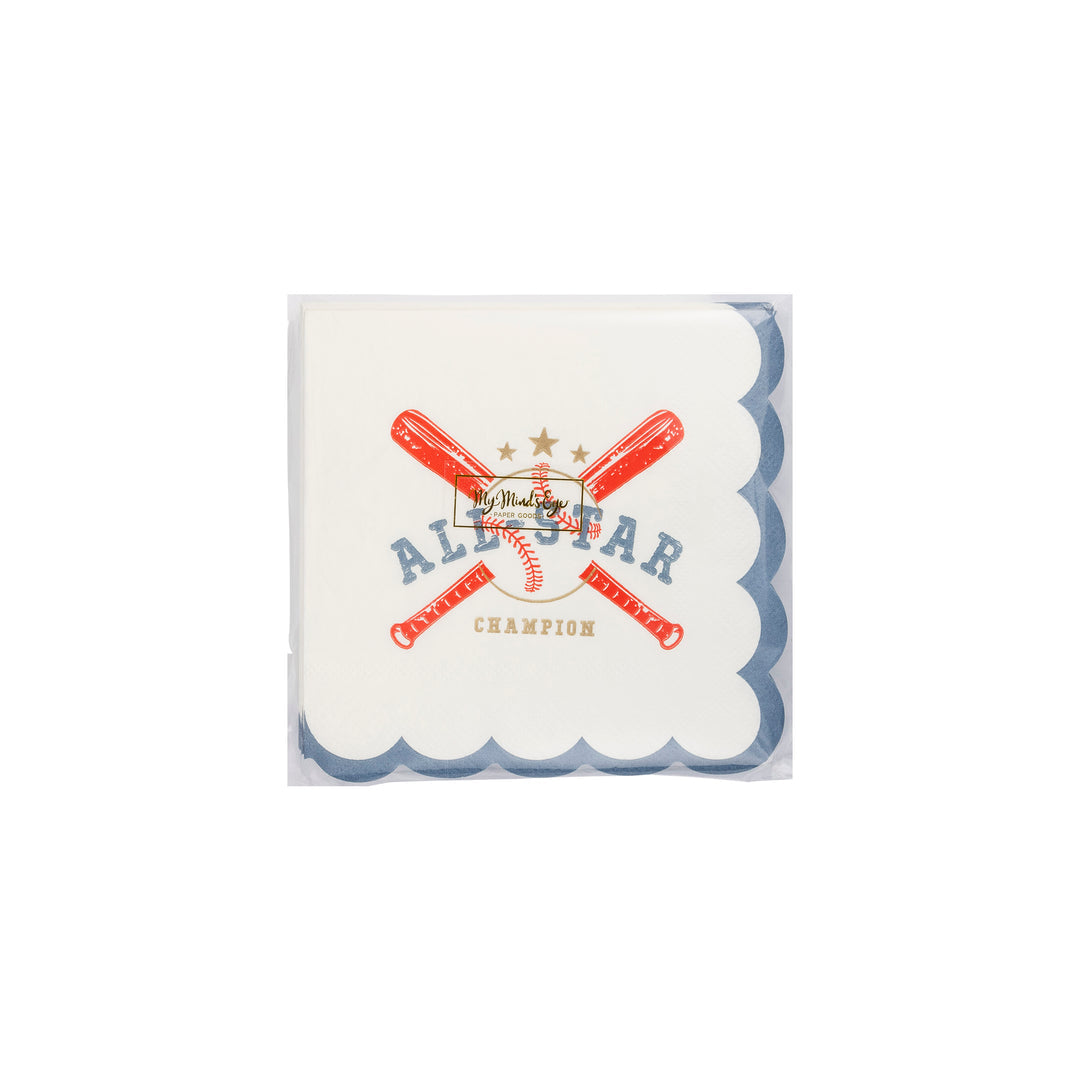 Servilletas cóctel Baseball “All Star” 18 Uds