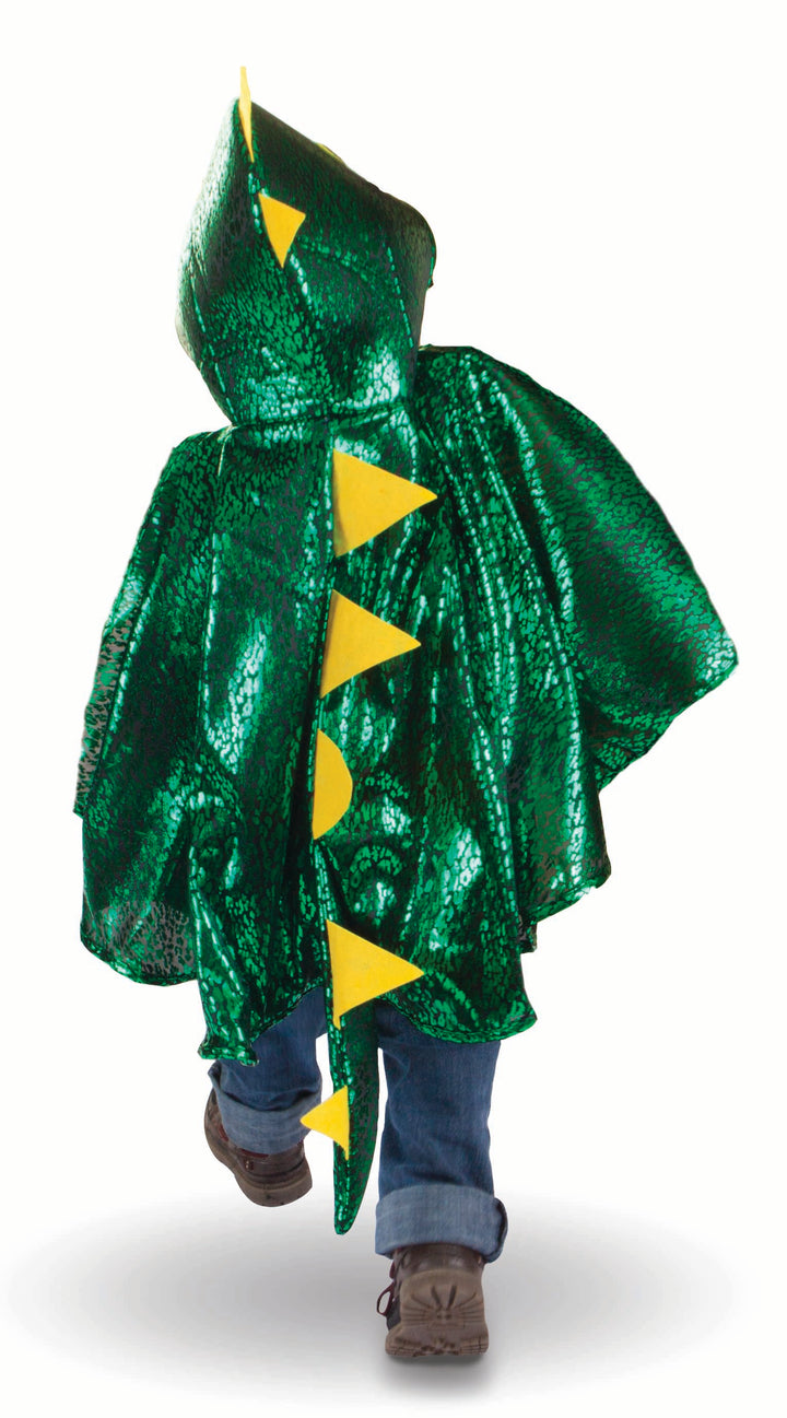 Capa Dragón Verde Metálico Infante