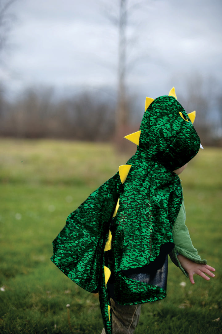 Capa Dragón Verde Metálico Infante