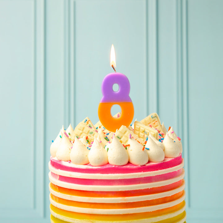 Vela Número 8 Degradado  Multicolor