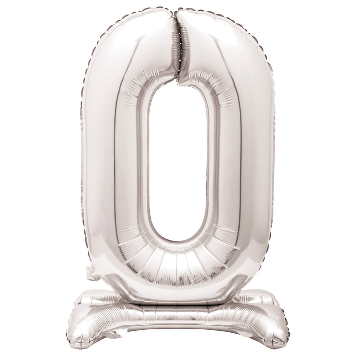 Globo Foil Standing, #0-9 plateado