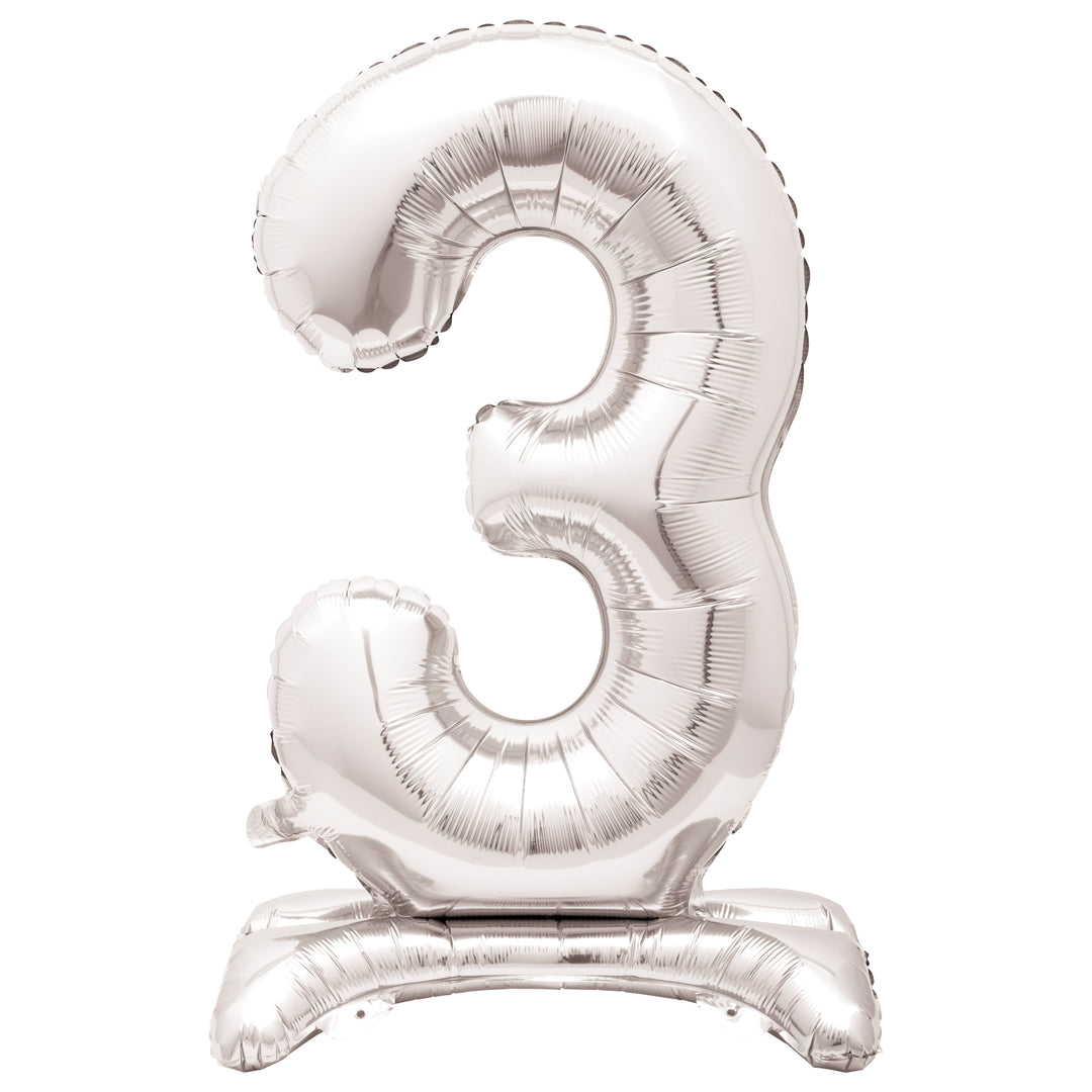 Globo Foil Standing, #0-9 plateado