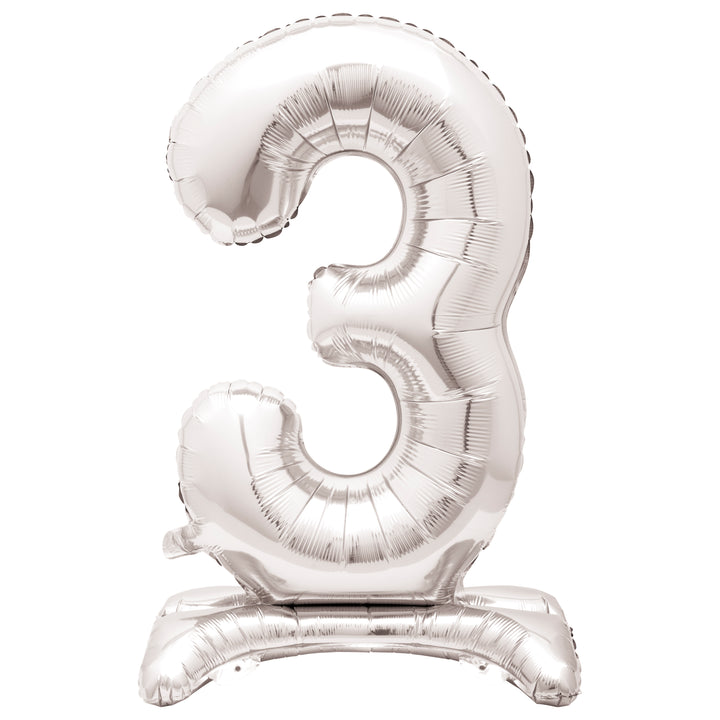 Globo Foil Standing, #0-9 plateado