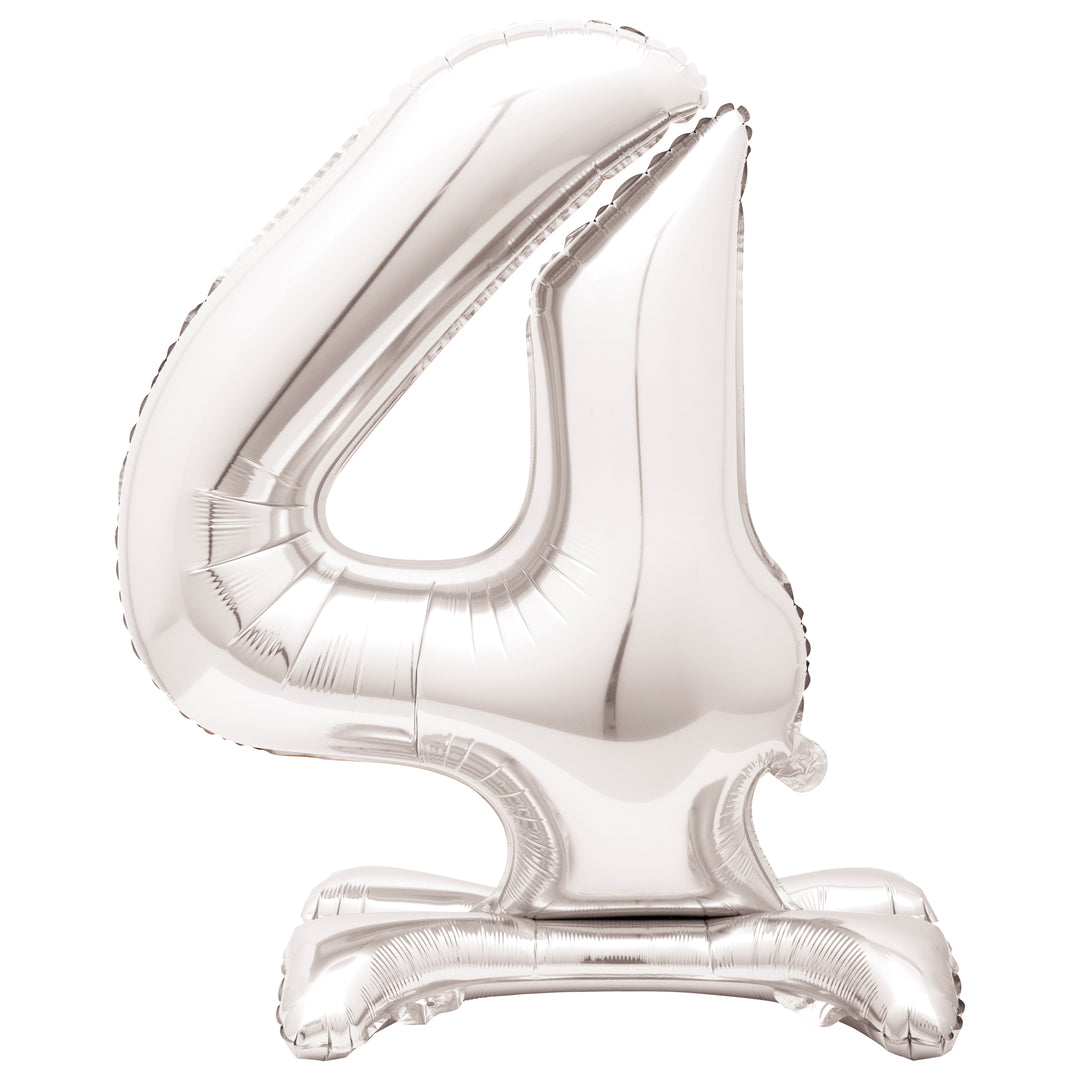 Globo Foil Standing, #0-9 plateado