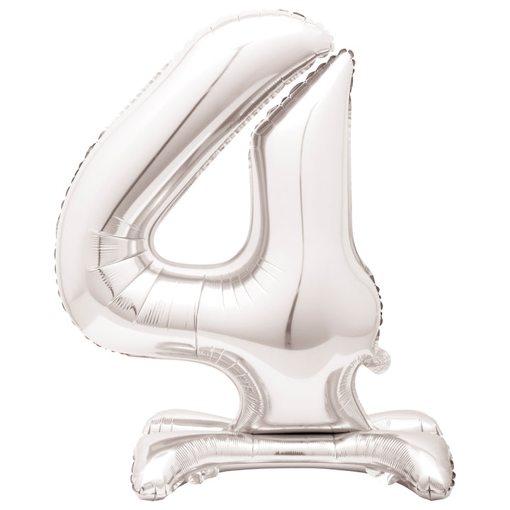 Globo Foil Standing, #0-9 plateado