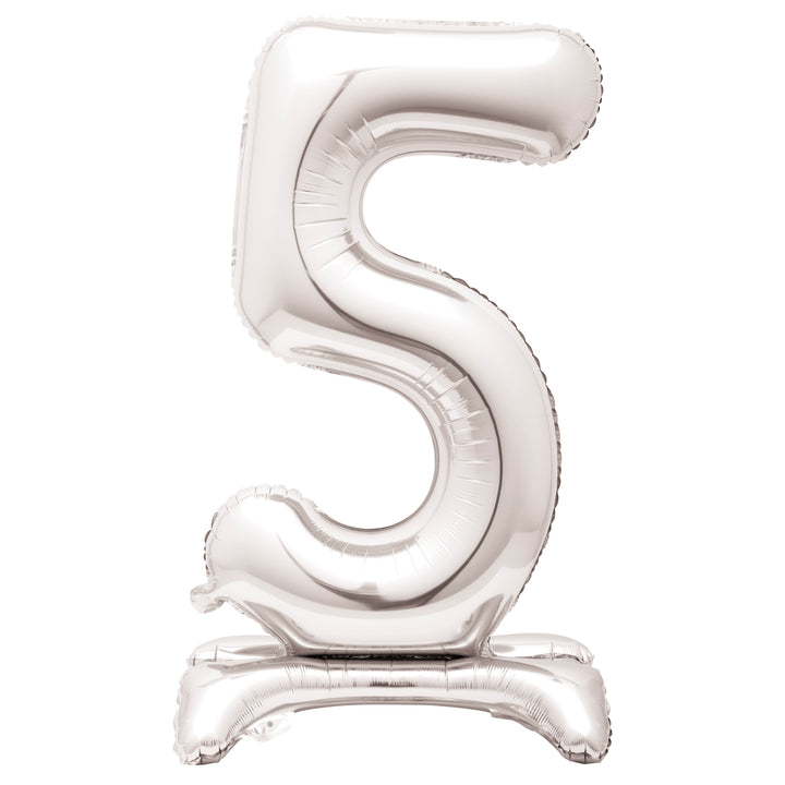 Globo Foil Standing, #0-9 plateado
