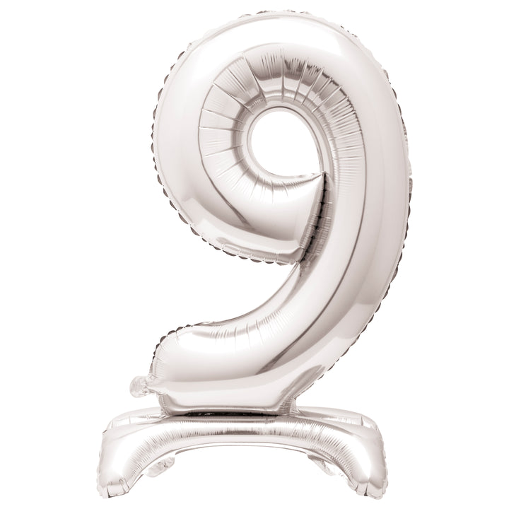 Globo Foil Standing, #0-9 plateado