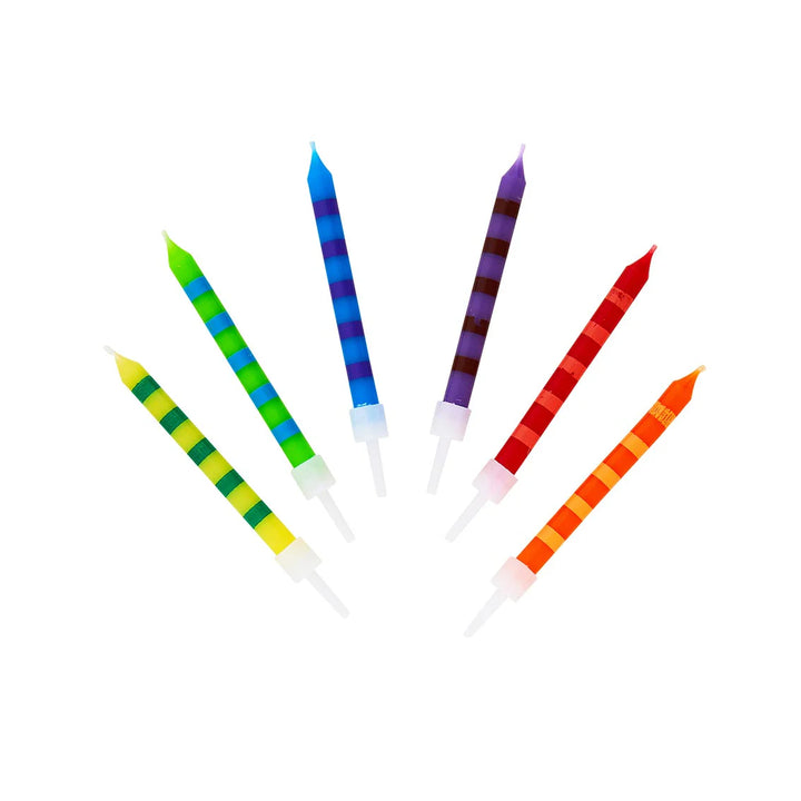Vela Mix Multicolor a Rayas 24 Uds