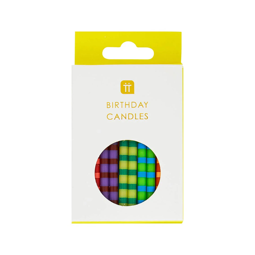 Vela Mix Multicolor a Rayas 24 Uds