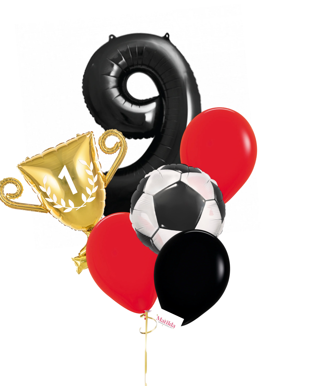 Bouquet de Globos Fútbol Rojo