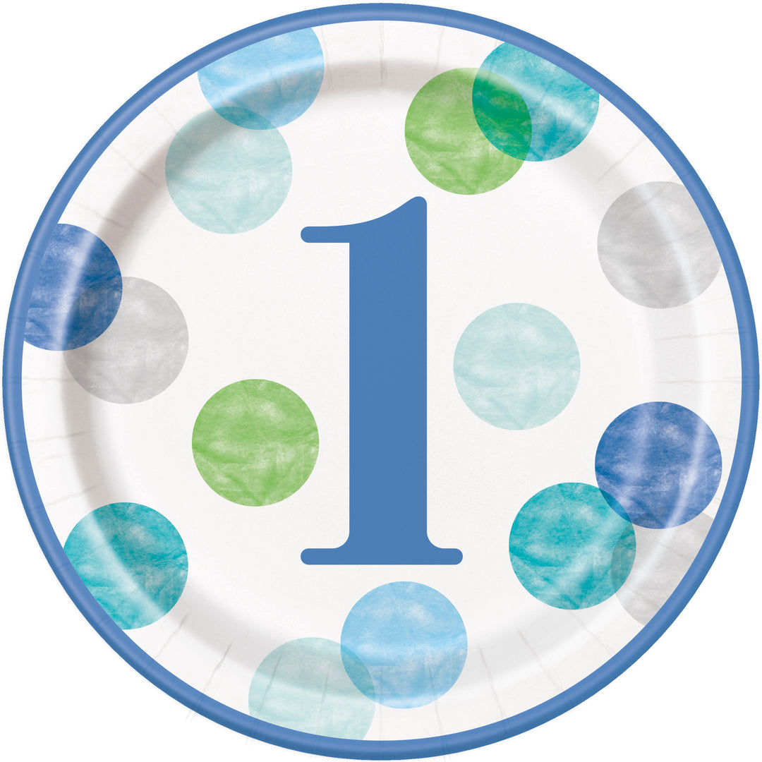 Plato grande "azul #1", 8 Uds