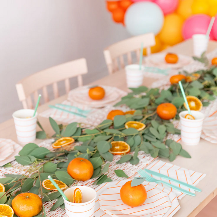 Vaso a rayas Clementine, 8 Uds