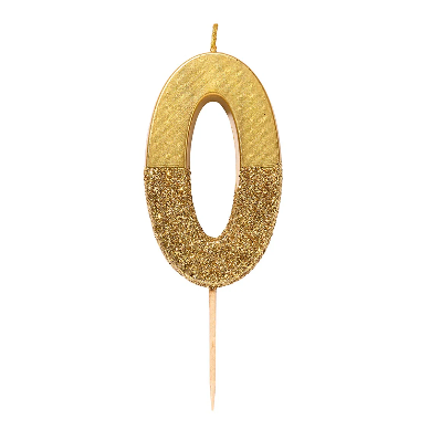 Velas Número 0-9 "Dorado Glitter"