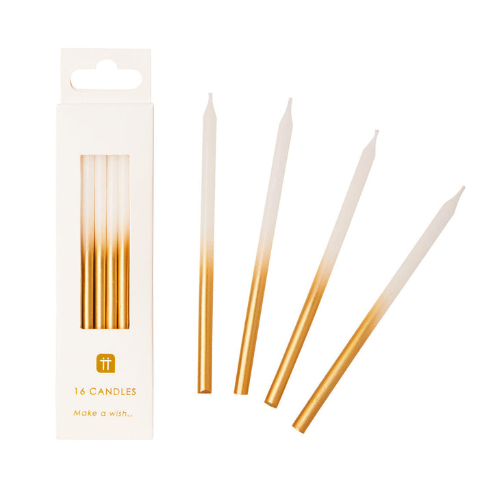 Velas Degradado Dorado 16 Uds