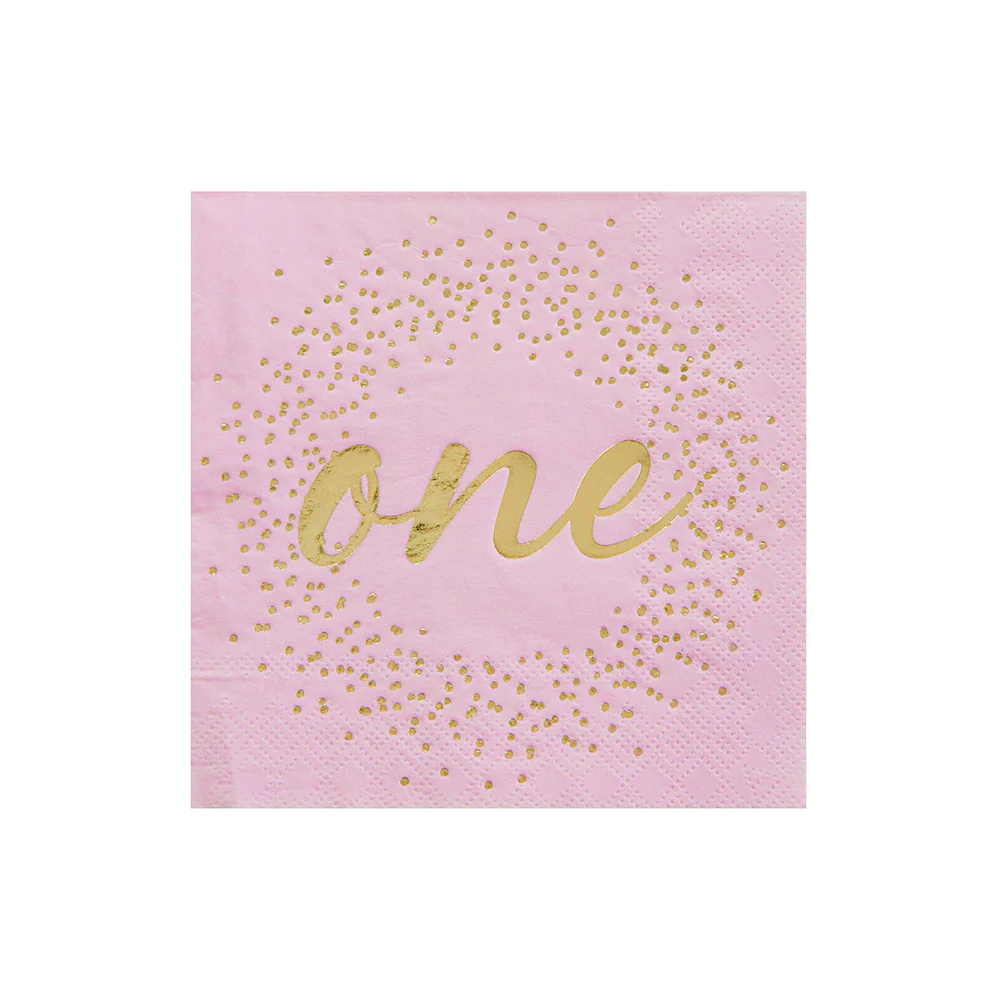 Servilleta coctel Rosa Onederland, 20 Uds