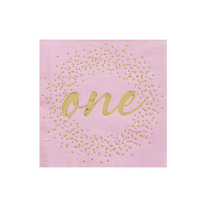 Servilleta coctel Rosa Onederland, 20 Uds