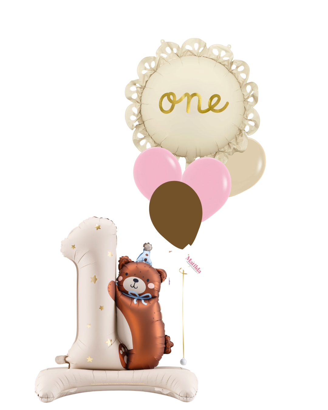Bouquet de Globos Osito Número 1 de Pie