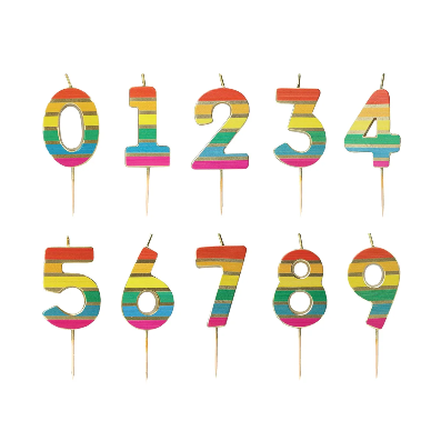 Velas Número 0-9 "Arcoiris"