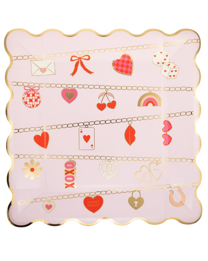 Plato Grande y Borde Festoneado Valentine’s Charm
