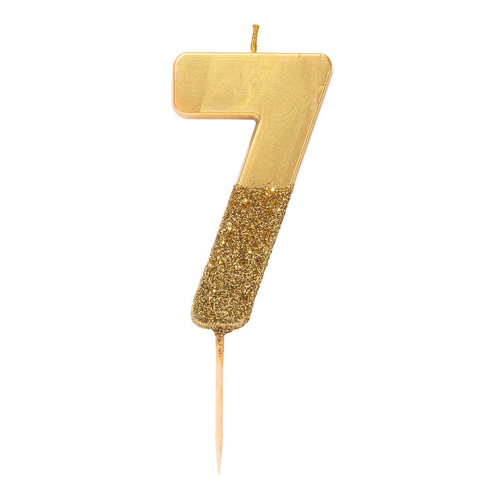 Vela Número 7 Dorado Glitter