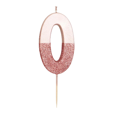 Velas Número 0-9 "Rose Gold Glitter"