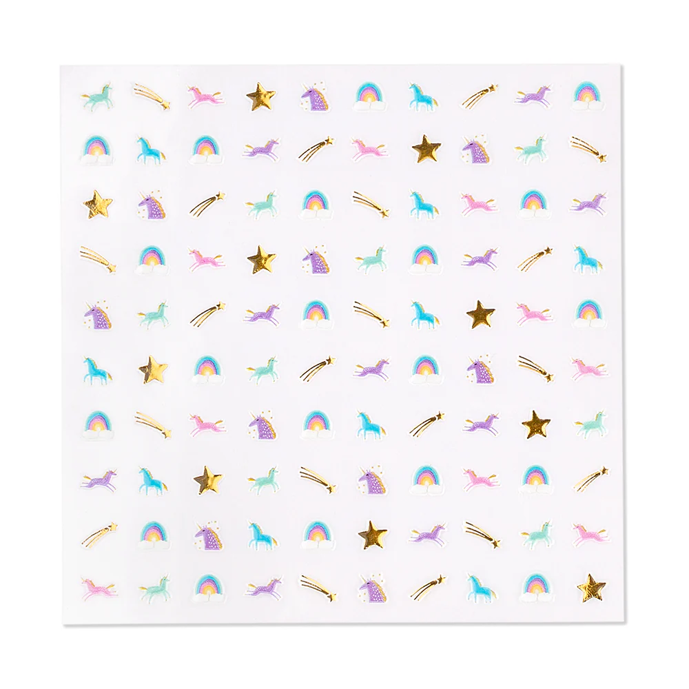 Stickers para uñas de Unicornios y Arcoíris