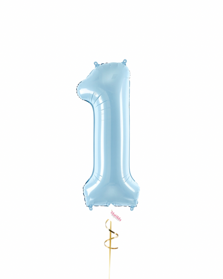 Bouquet de Globo Número Azul Pastel Brillo XL 86cm(34")