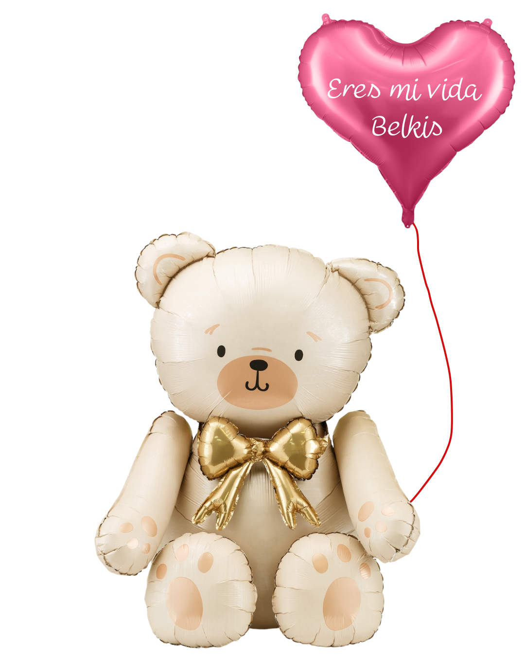 Globo Osito + Globo Corazón 24 Personalizado Helio