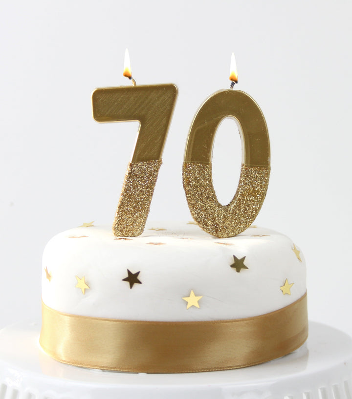 Vela Número 7 Dorado Glitter
