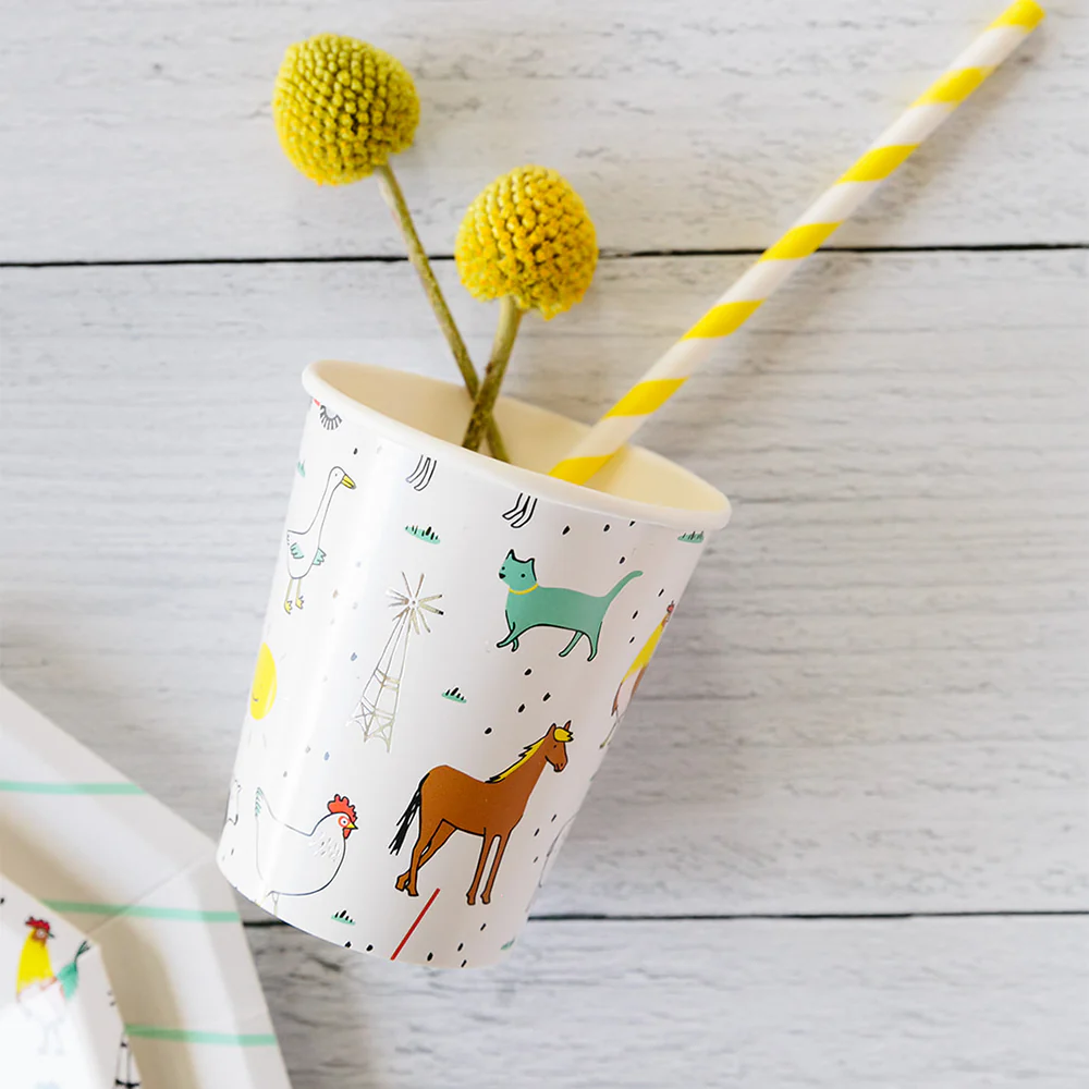 Vaso Animales de la Granja, 8 Uds