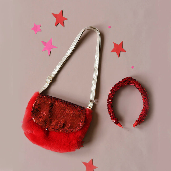 Cartera Velvet Lentejuelas Roja