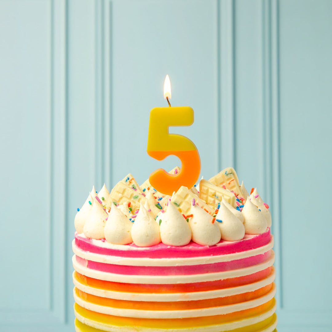 Vela Número 5 Degradado Multicolor