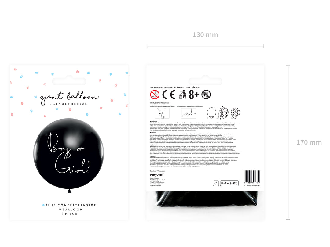 Globo Látex XL Revelación Boy or Girl? Niño 36"