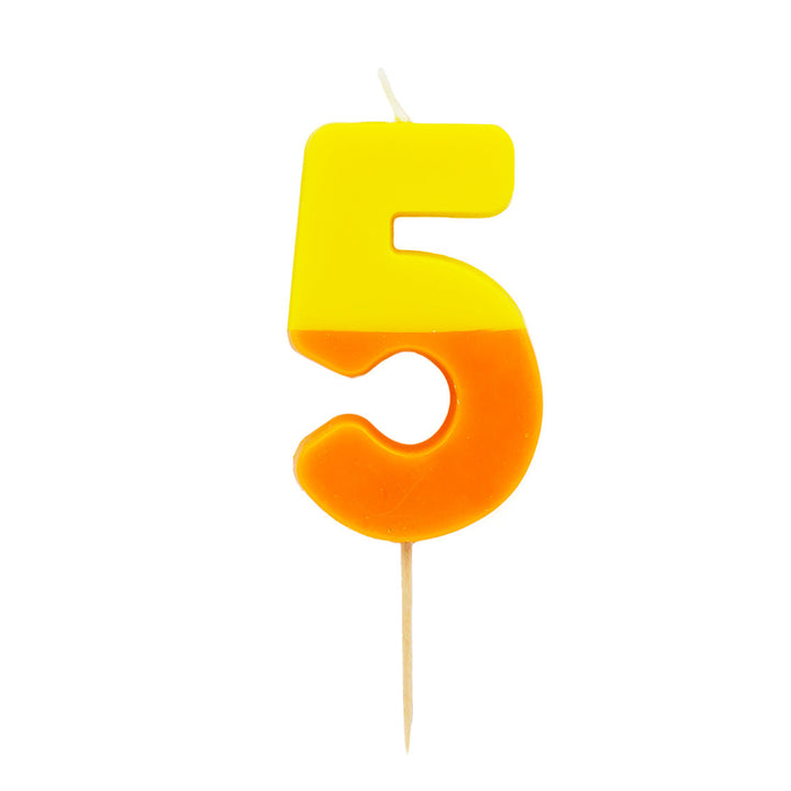 Vela Número 5 Degradado Multicolor