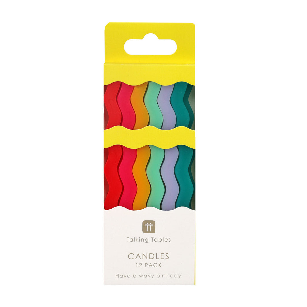 Velas Multicolor Wavy 12 Uds