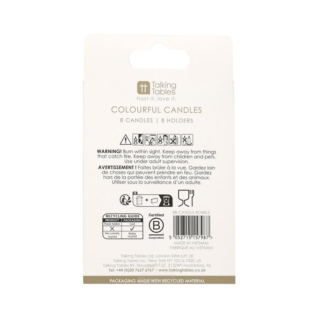 Vela Multicolor Bubbles 8 Uds