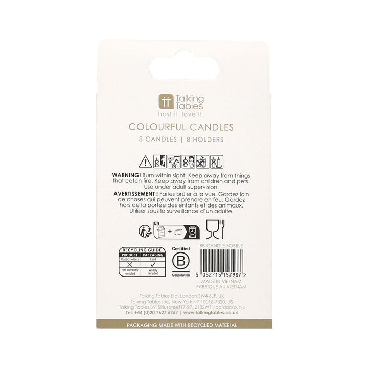 Vela Multicolor Bubbles 8 Uds