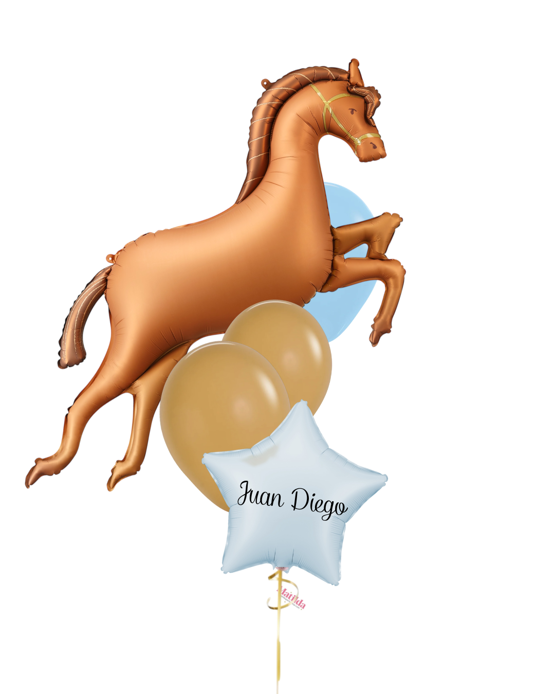 Bouquet de Globos Caballo Marrón con helio