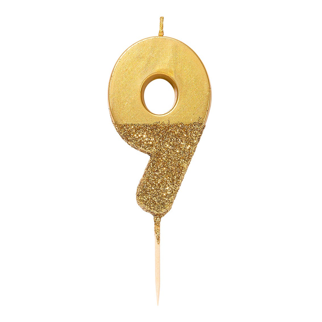 Velas Número 0-9 "Dorado Glitter"