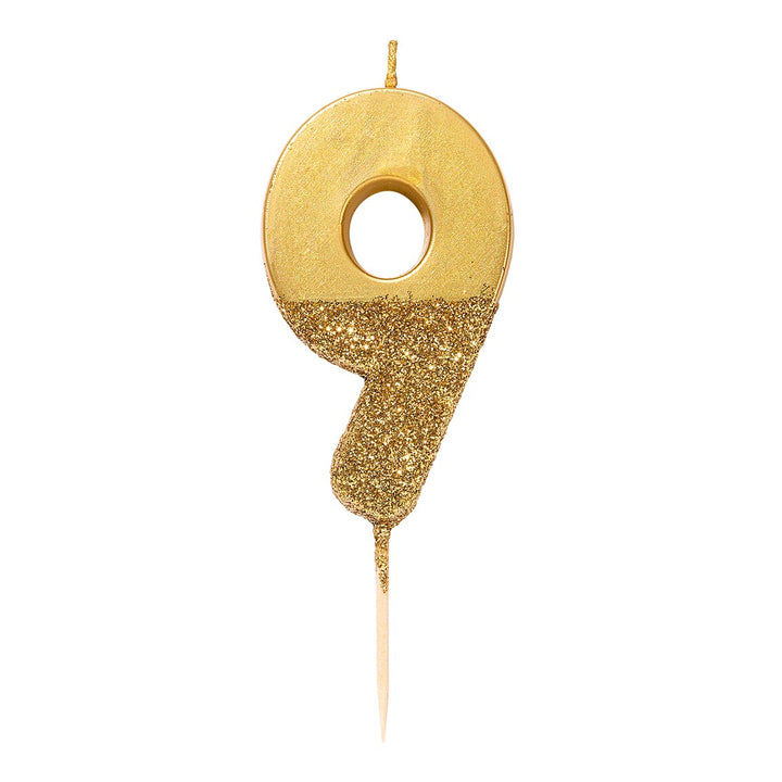 Velas Número 0-9 "Dorado Glitter"